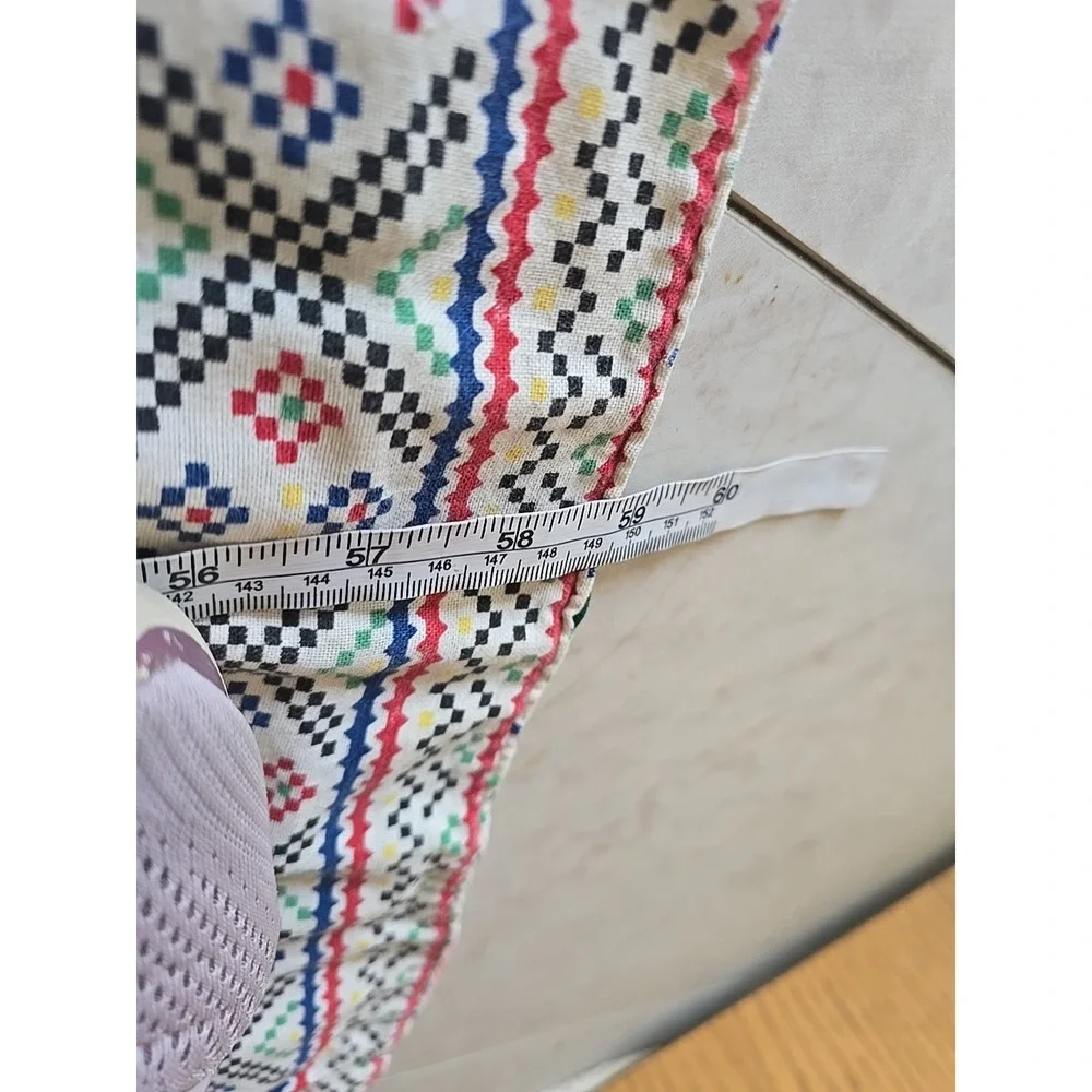 Vtg Multicolor Mixed Media Patchwork Reversible Quilted Bedding Throw 59